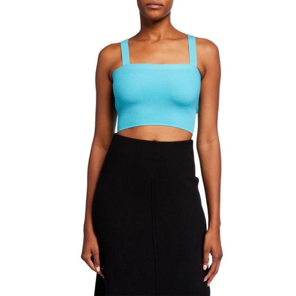 Victor Glemaud Cropped Knit Cami Top, Blue, Large - Picture 2 of 7